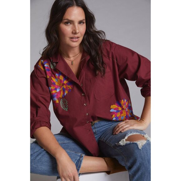 Anthropologie Maeve Embroidered Buttondown - Picture 5 of 13